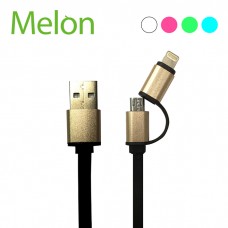 【MELON】Micro USB / iPhone Lightning 二合一 傳輸線 5色 BA080