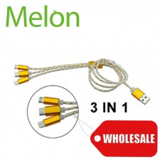 【MELON】3合1 多功能 USB 傳輸線 Micro USB + 8pin + Type-C BA073 (30入)