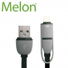 【MELON】急速快充 開蓋 二合一 Lightning MicroUSB 充電傳輸線 BA048