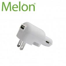 【MELON】LED車充、壁充兩用 單孔USB插槽 充電器 轉接頭 CH045